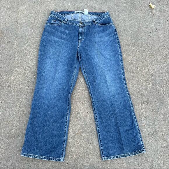 Vintage Y2K Tommy Hilfiger Buckle Back Jeans Plus Size 18 - Picture 2 of 4